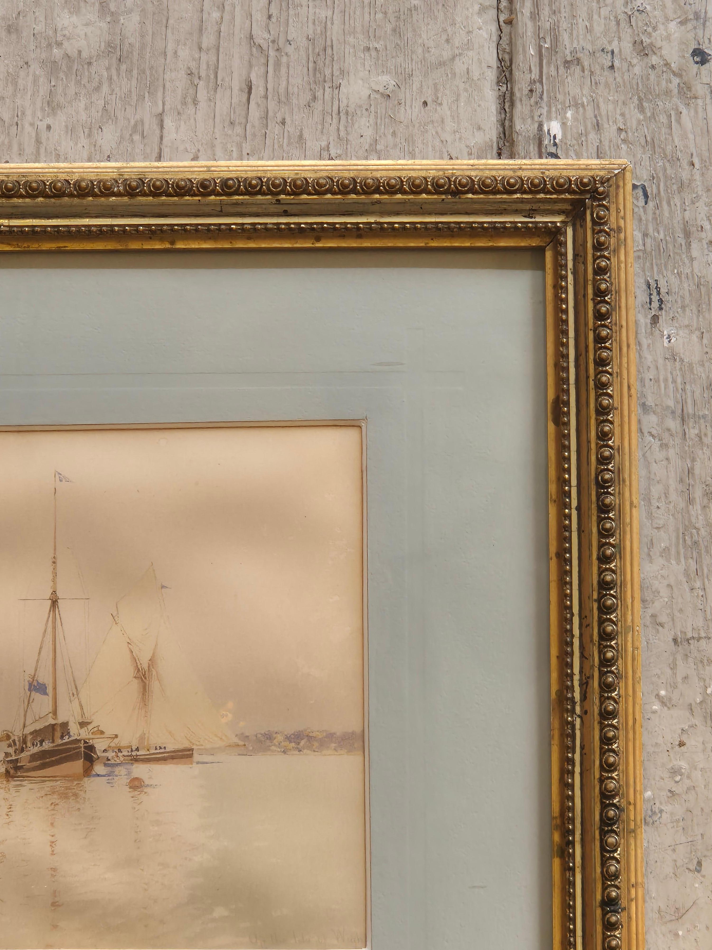 Edoardo De Martino (Italy 1838‑1912), Off the Isle of Wight, watercolor, 1863 For Sale 8