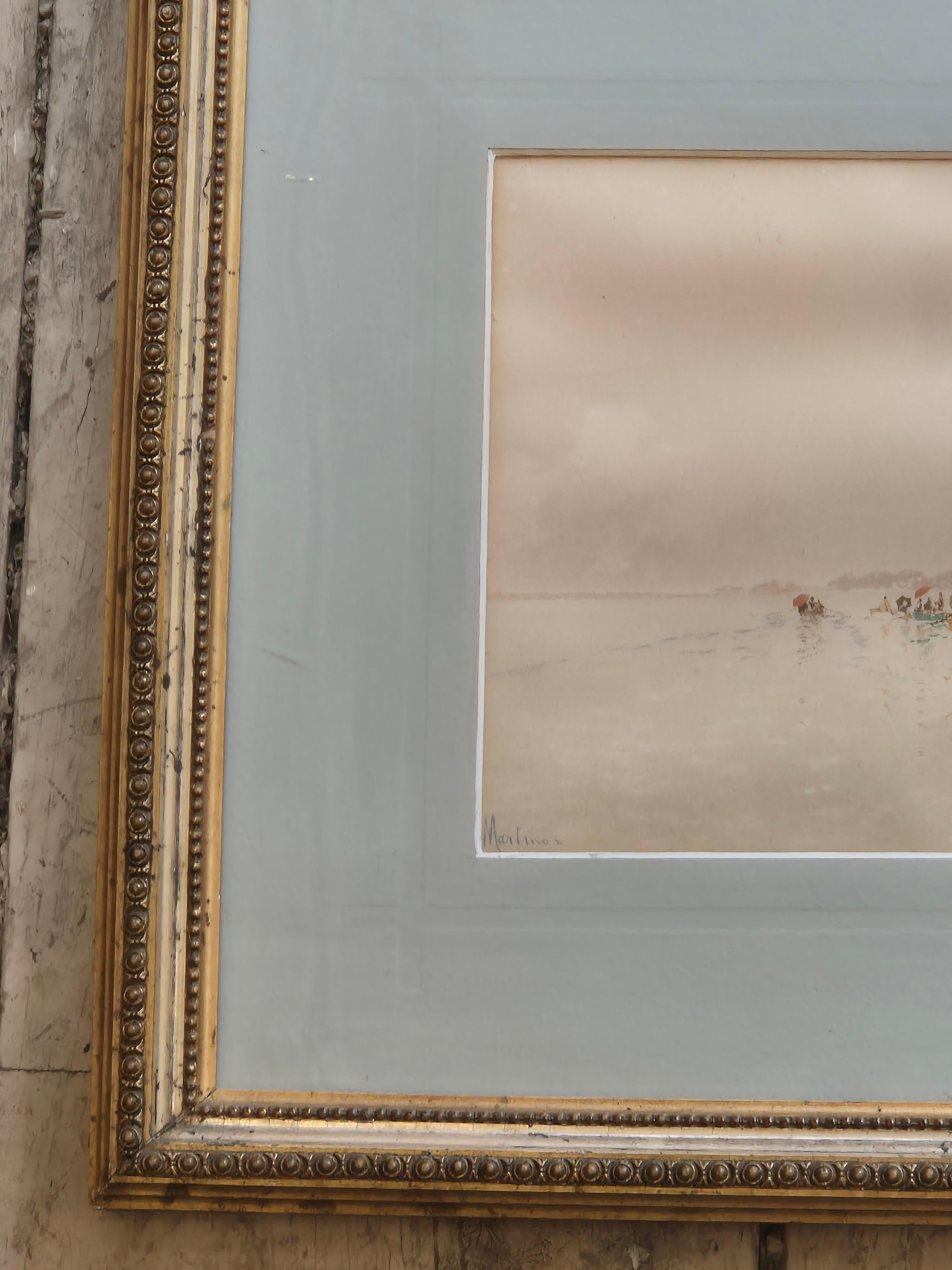 Edoardo De Martino (Italy 1838‑1912), Off the Isle of Wight, watercolor, 1863 For Sale 9