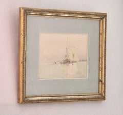 Edoardo De Martino (Italia 1838-1912), Frente a la Isle of Wight, acuarela, 1863