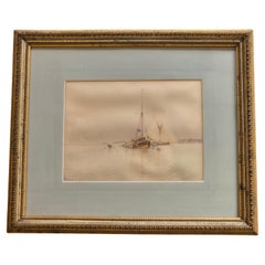 Antique Edoardo De Martino (Italy 1838‑1912), Off the Isle of Wight, watercolor, 1863