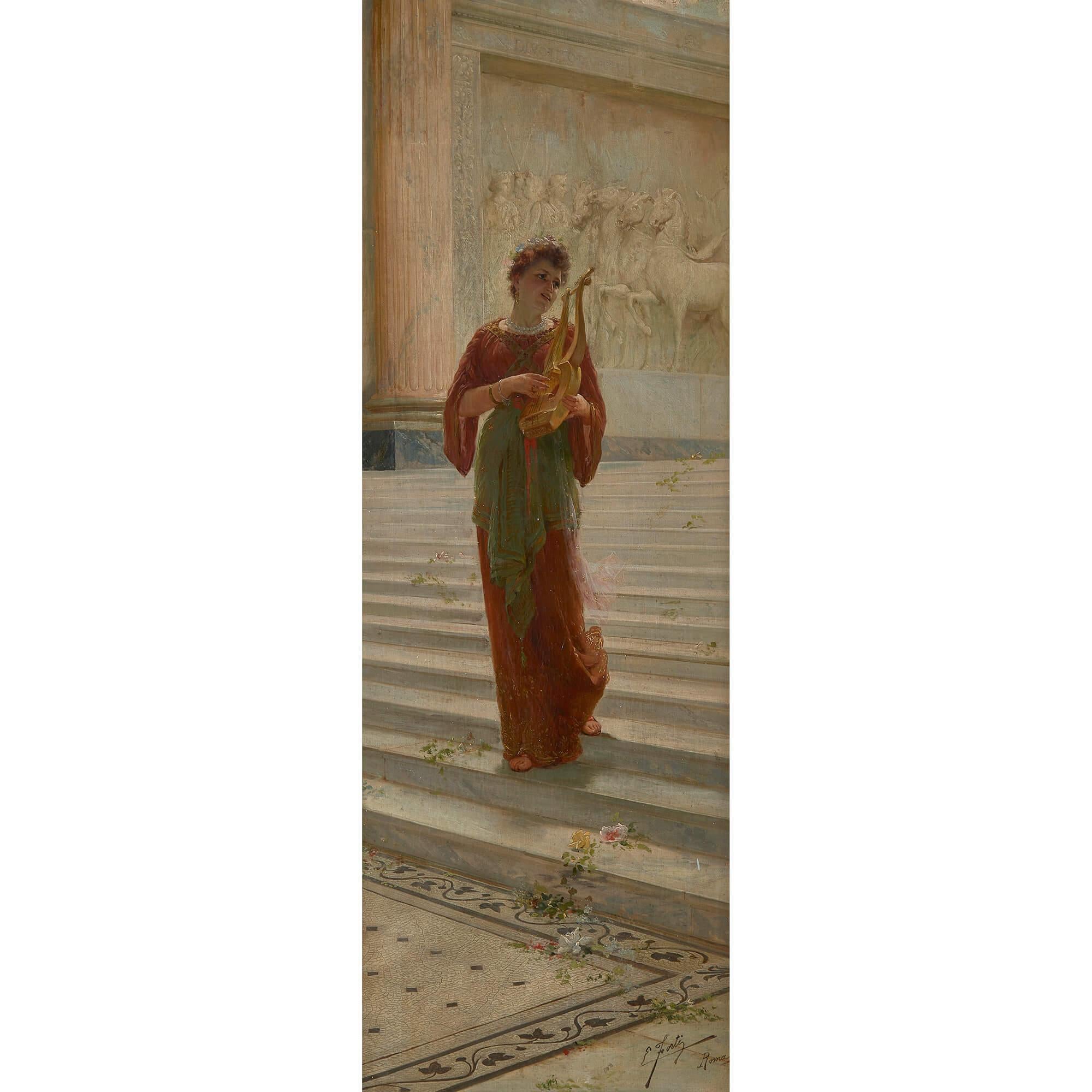 A painting of Sappho by Ettore Forti - Painting by Edoardo Ettore Forti