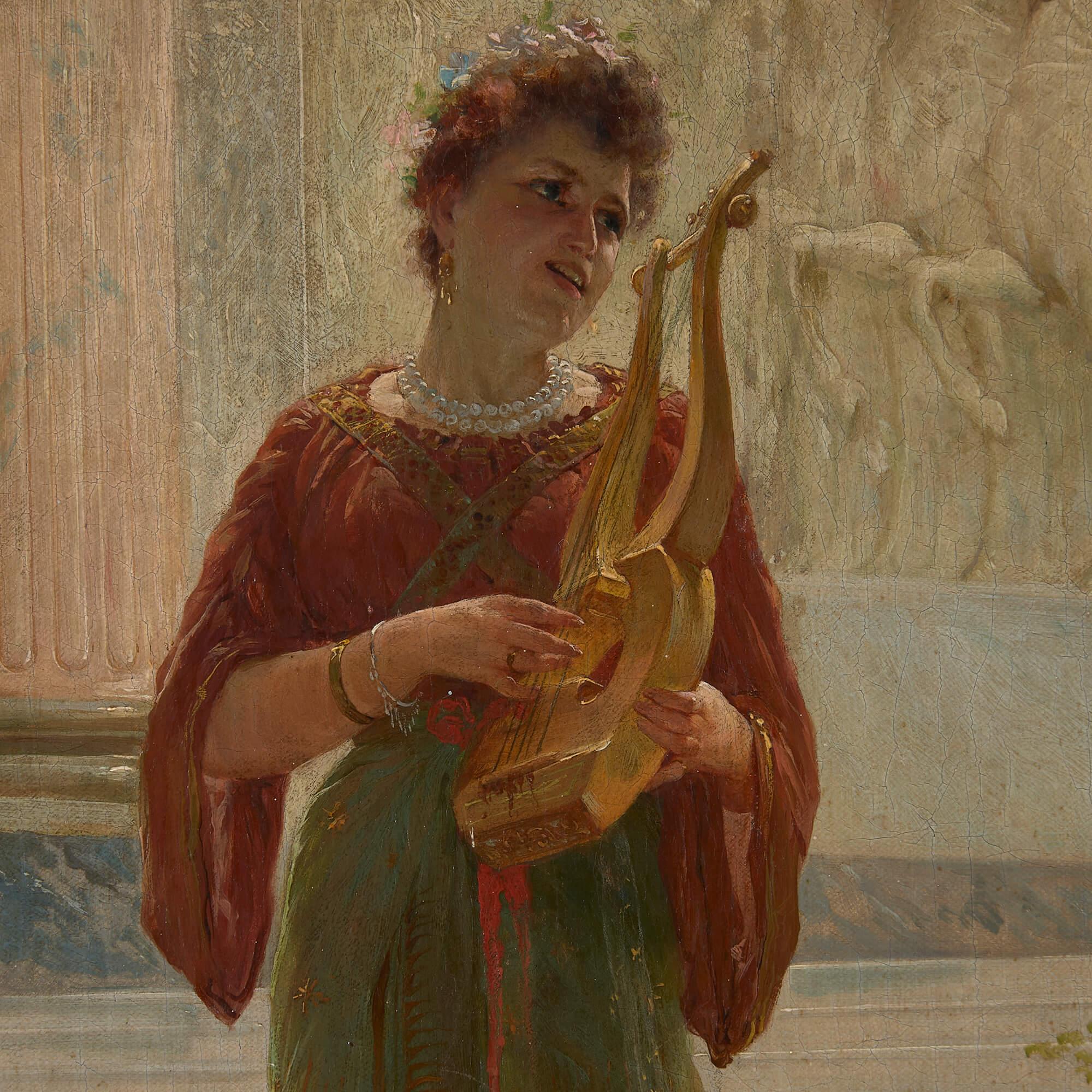 Ein Gemälde von Sappho von Ettore Forti (Alte Meister), Painting, von Edoardo Ettore Forti