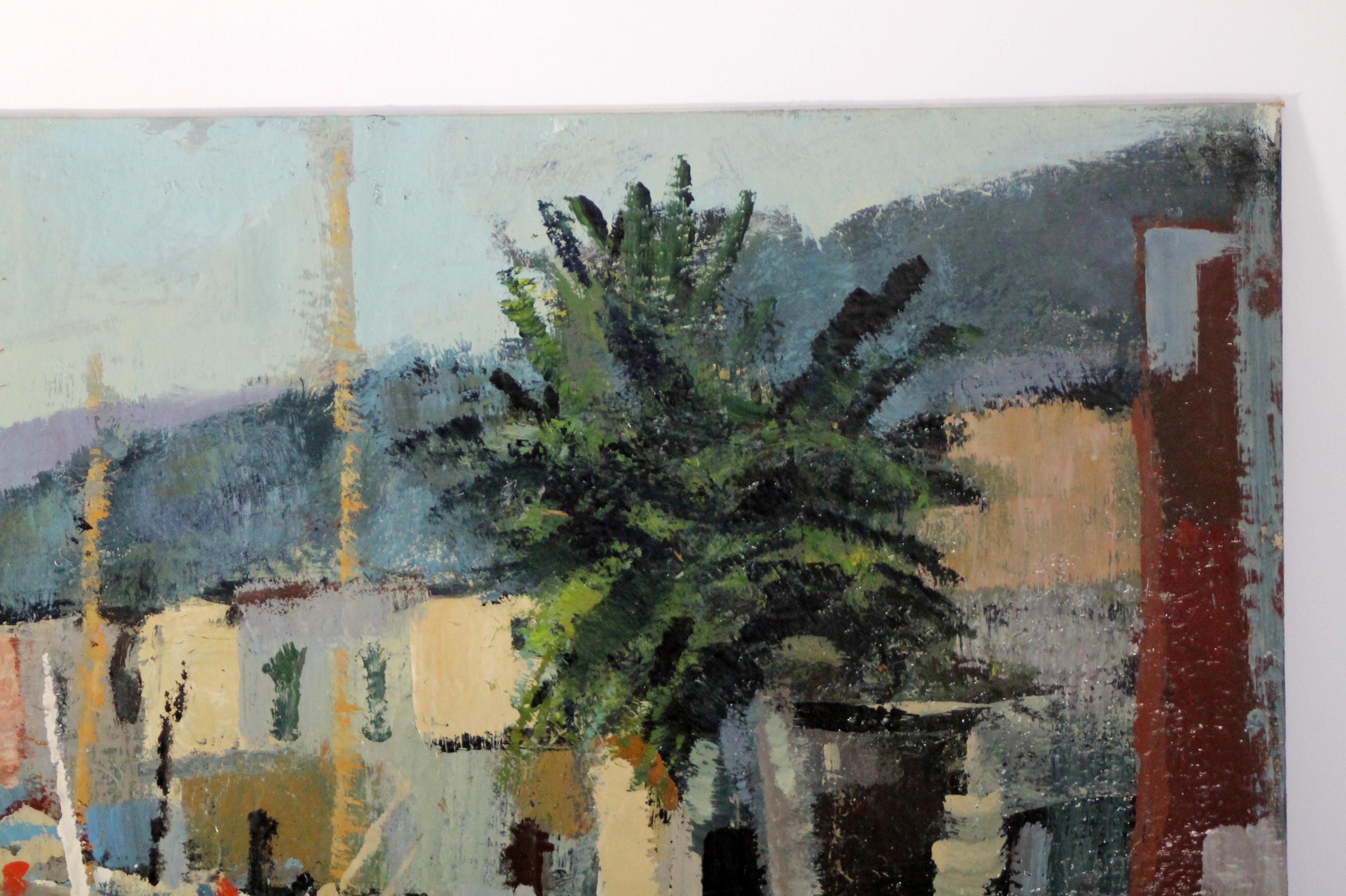 Peint à la main Edoardo Krumm (italien  1916-1993) peinture à l'huile originale (50x70cm) signée  en vente