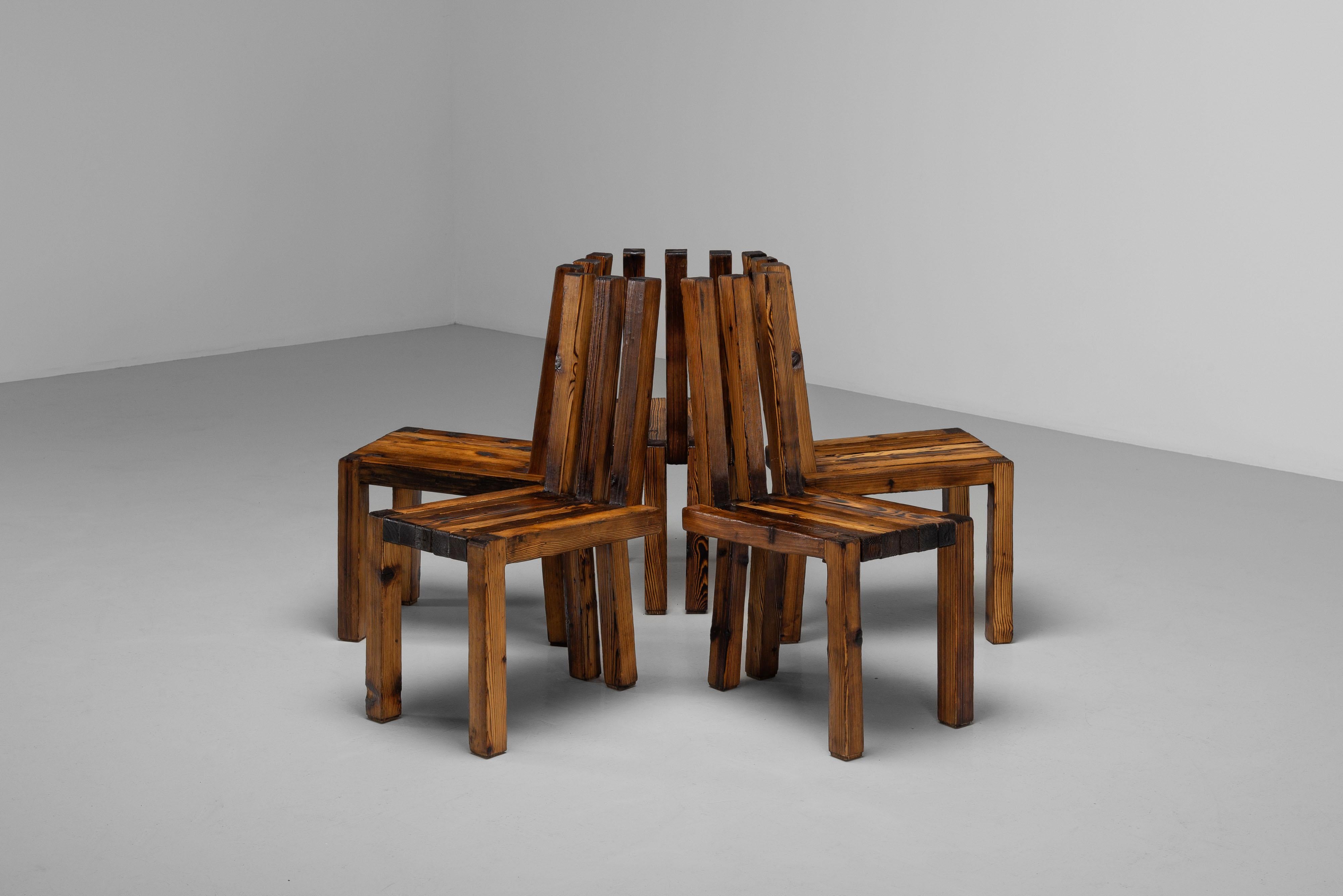 Mid-Century Modern Edoardo Landi chaises de salle à manger set of 5 Studio D A Italy 1973 en vente