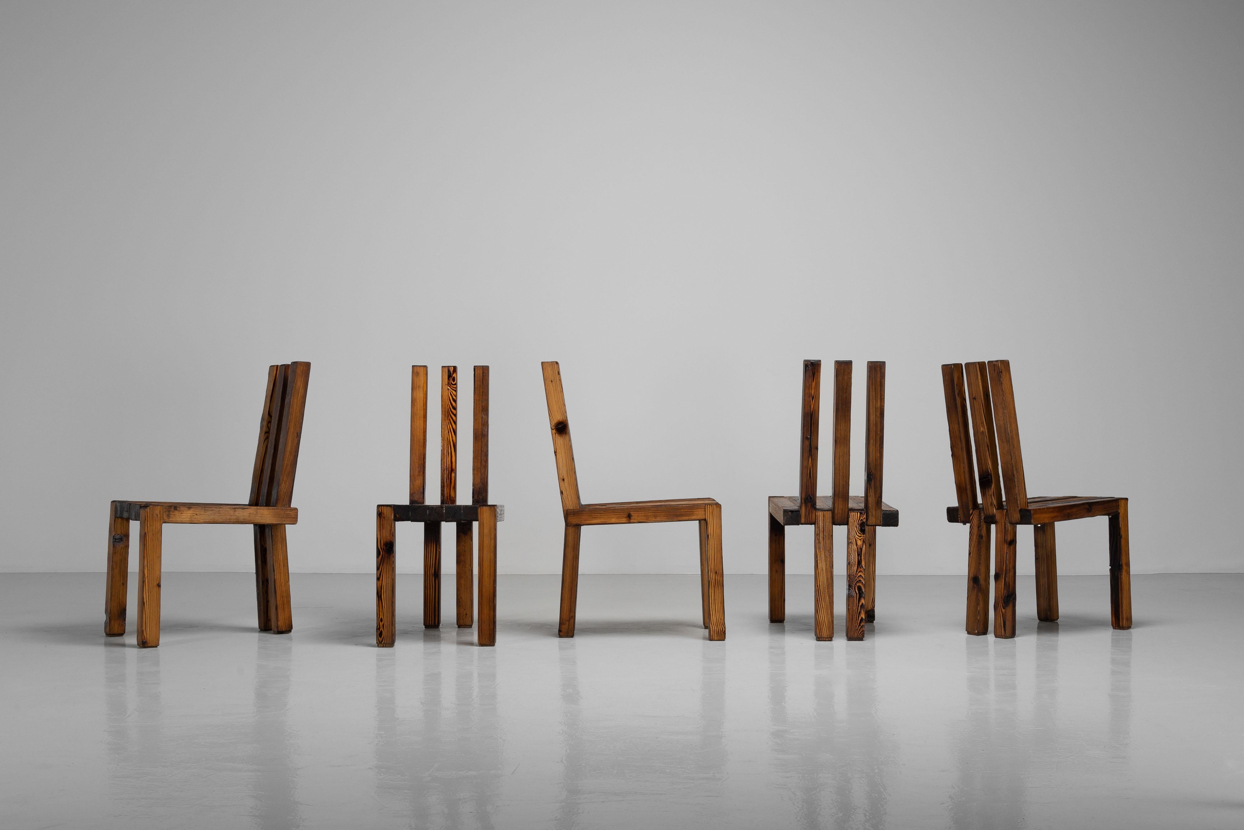 italien Edoardo Landi chaises de salle à manger set of 5 Studio D A Italy 1973 en vente