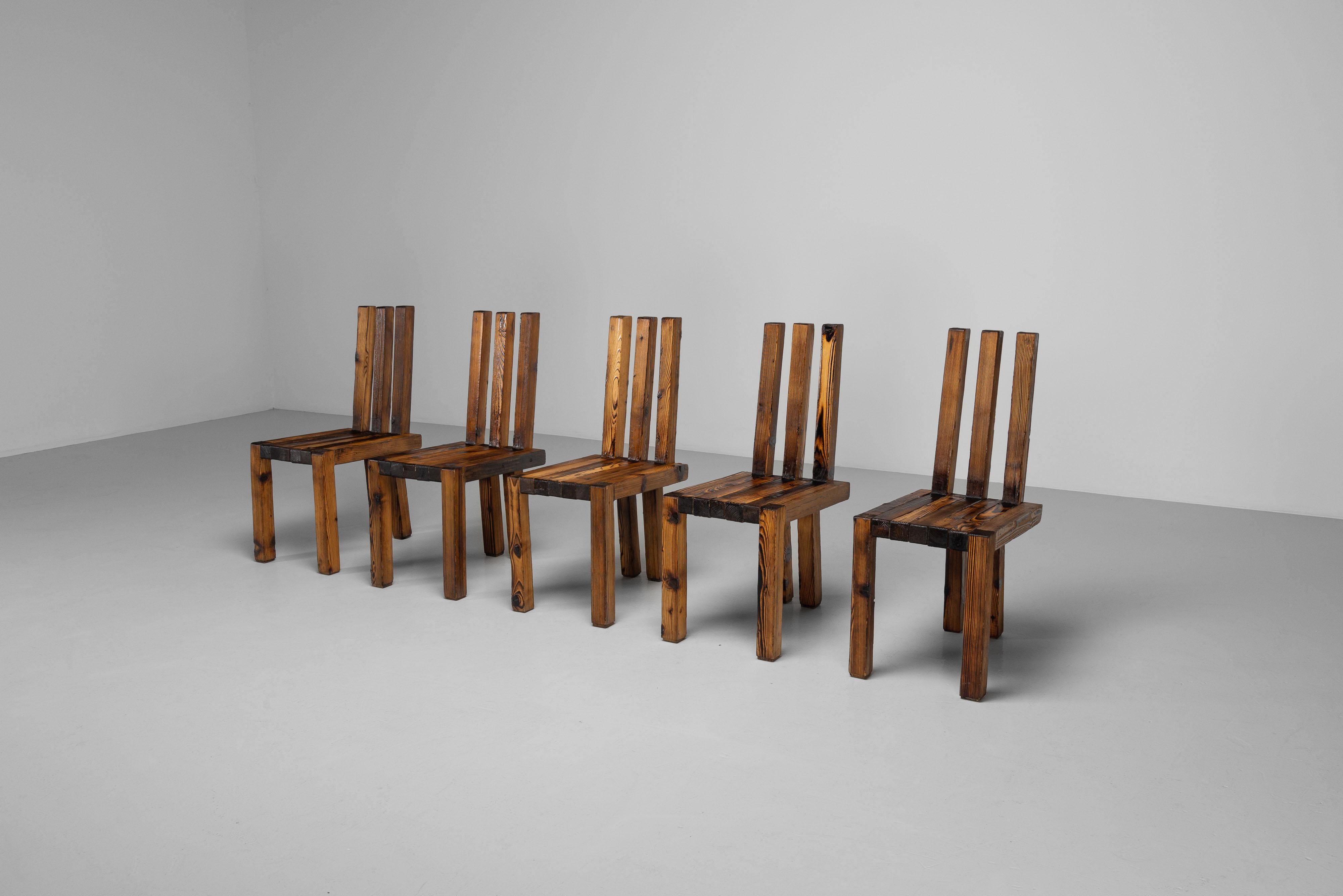 Fin du 20e siècle Edoardo Landi chaises de salle à manger set of 5 Studio D A Italy 1973 en vente