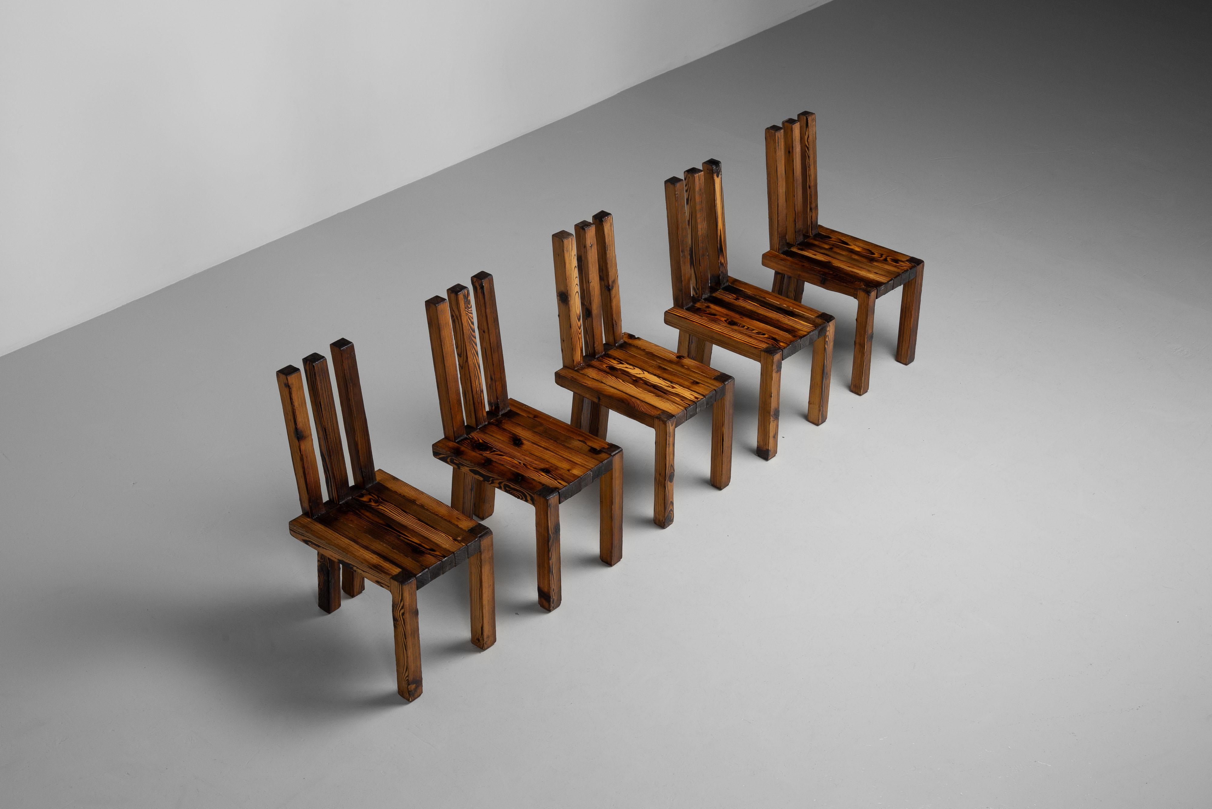 Edoardo Landi chaises de salle à manger set of 5 Studio D A Italy 1973 en vente 1