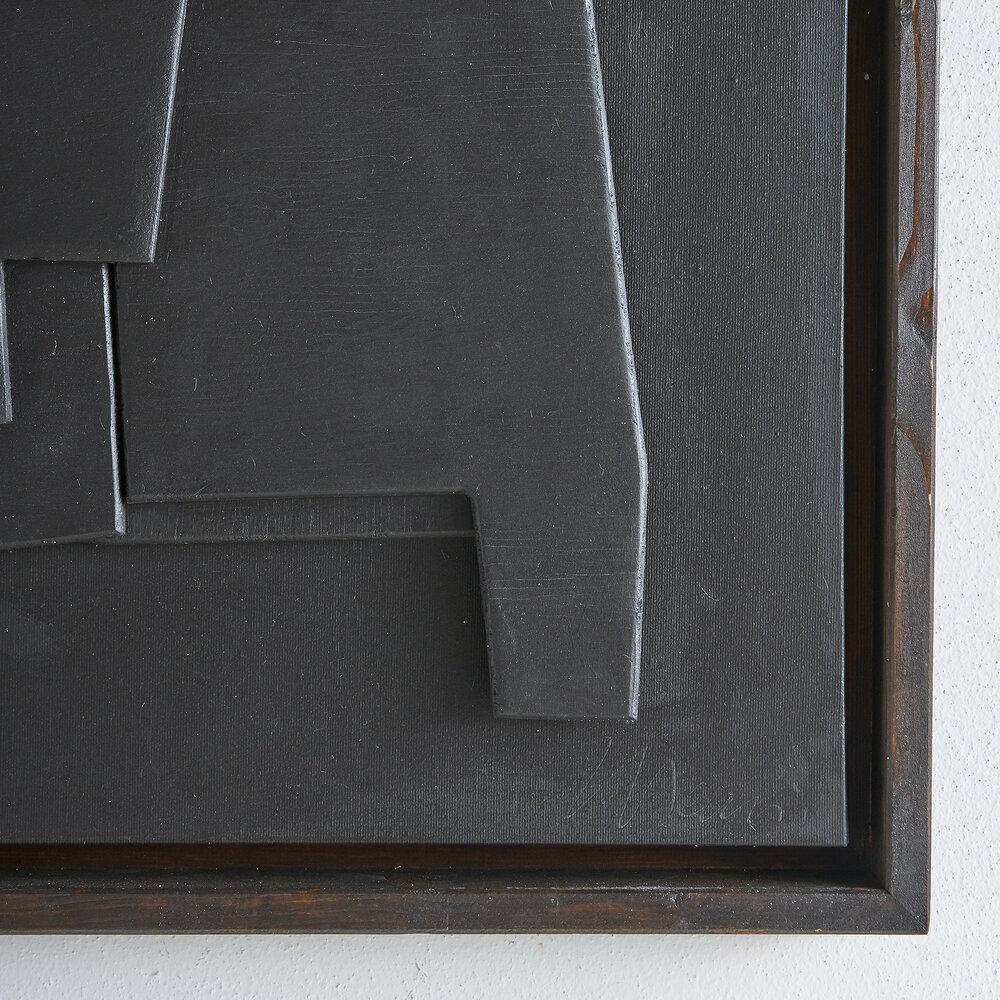 Edoardo Menini, Mixed-Media Canvas Artwork 'Black' In Excellent Condition In Chicago, IL
