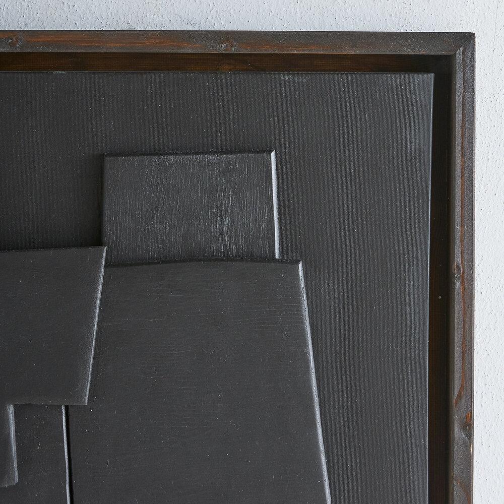 Contemporary Edoardo Menini, Mixed-Media Canvas Artwork 'Black'