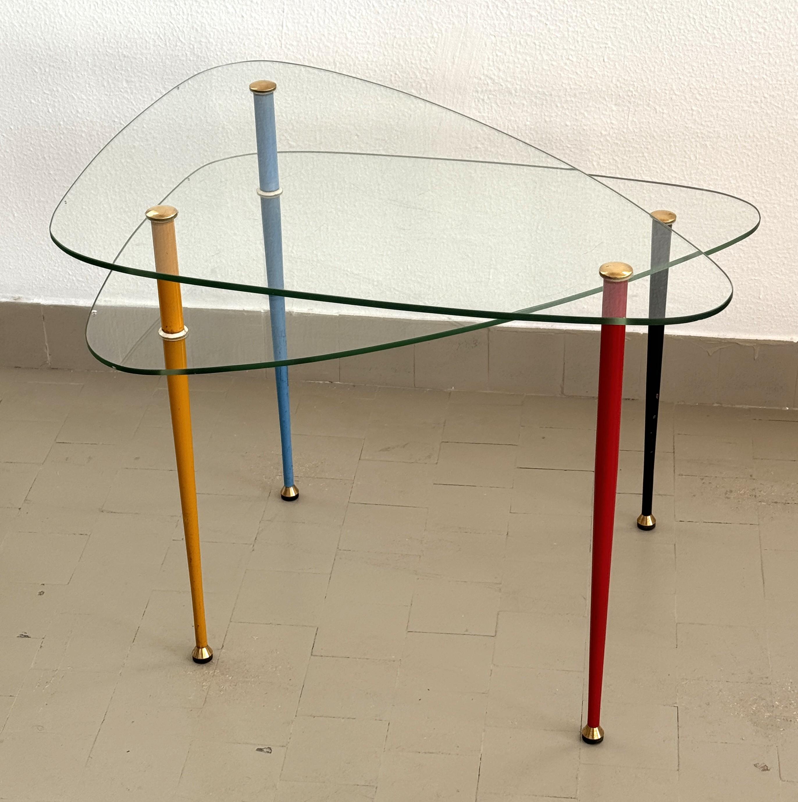 Mid-Century Modern Table d'appoint italienne Edoardo Paoli 'Arlecchino' pour Vitrex, années 1950 en vente