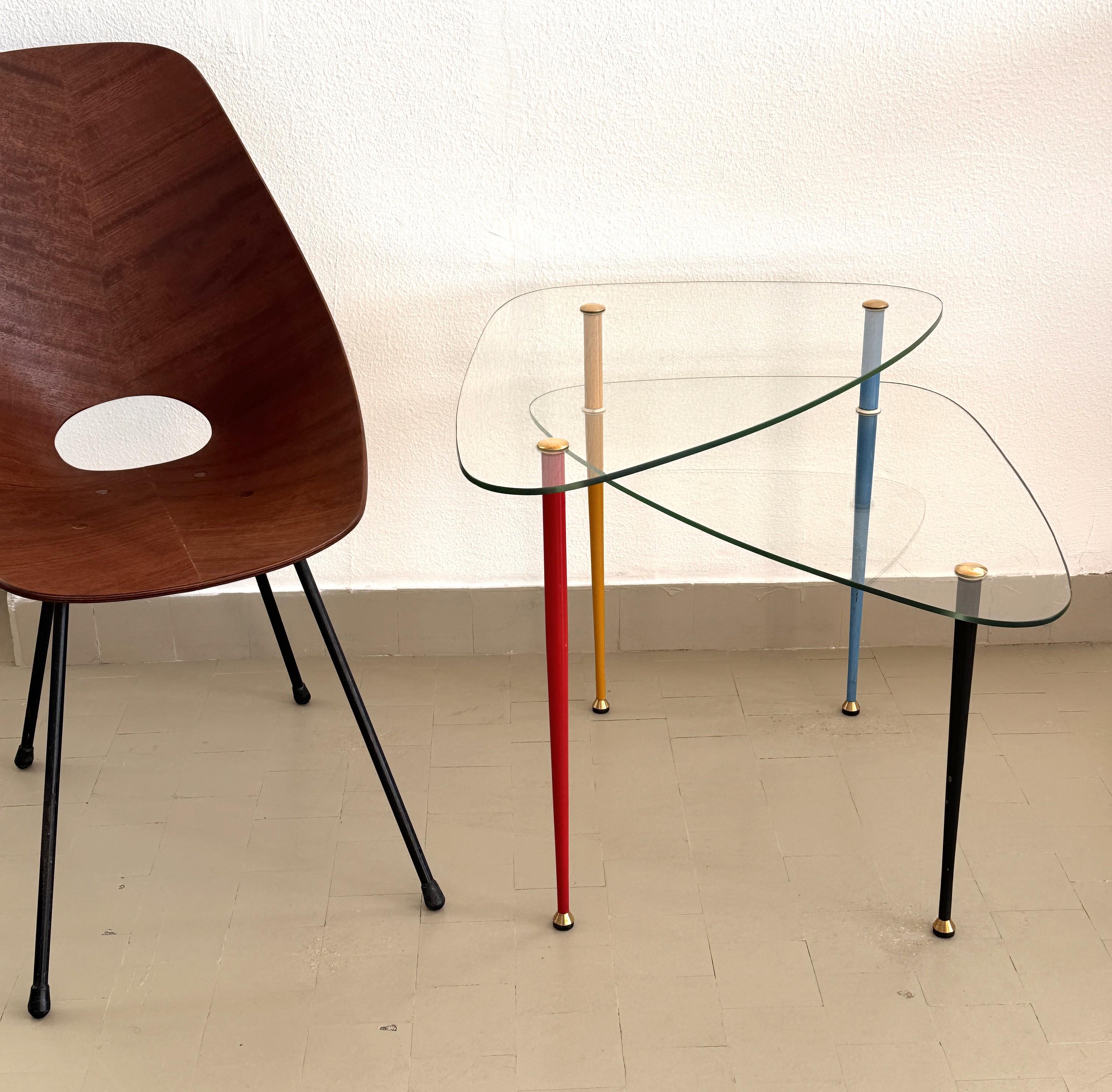 Table d'appoint italienne Edoardo Paoli 'Arlecchino' pour Vitrex, années 1950 Bon état - En vente à Morazzone, Varese