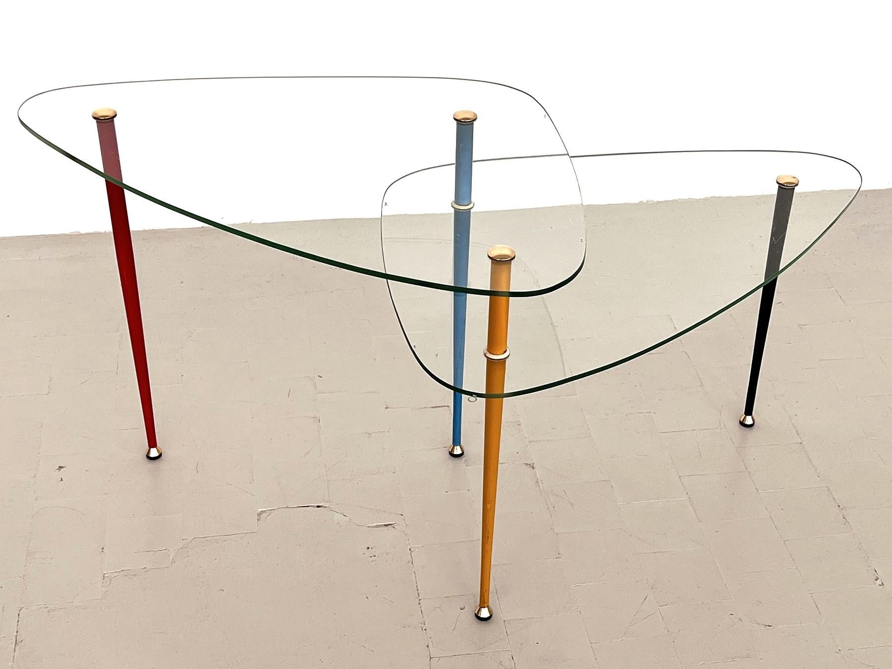 Mid-Century Modern Edoardo Paoli Italian Side Table 'Arlecchino' for Vitrex, 1950s For Sale