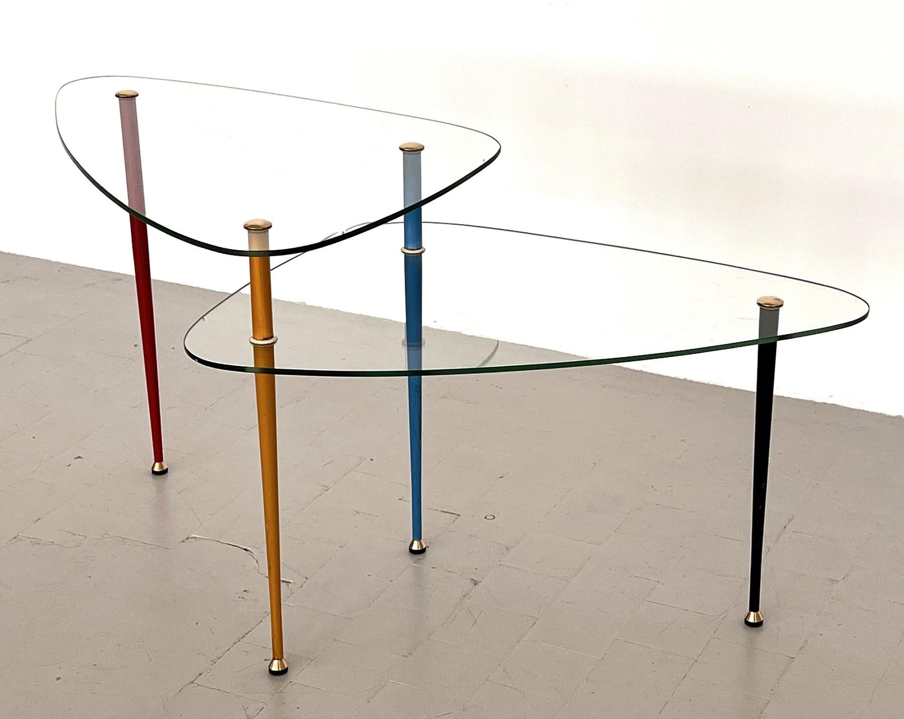 Mid-20th Century Edoardo Paoli Italian Side Table 'Arlecchino' for Vitrex, 1950s For Sale