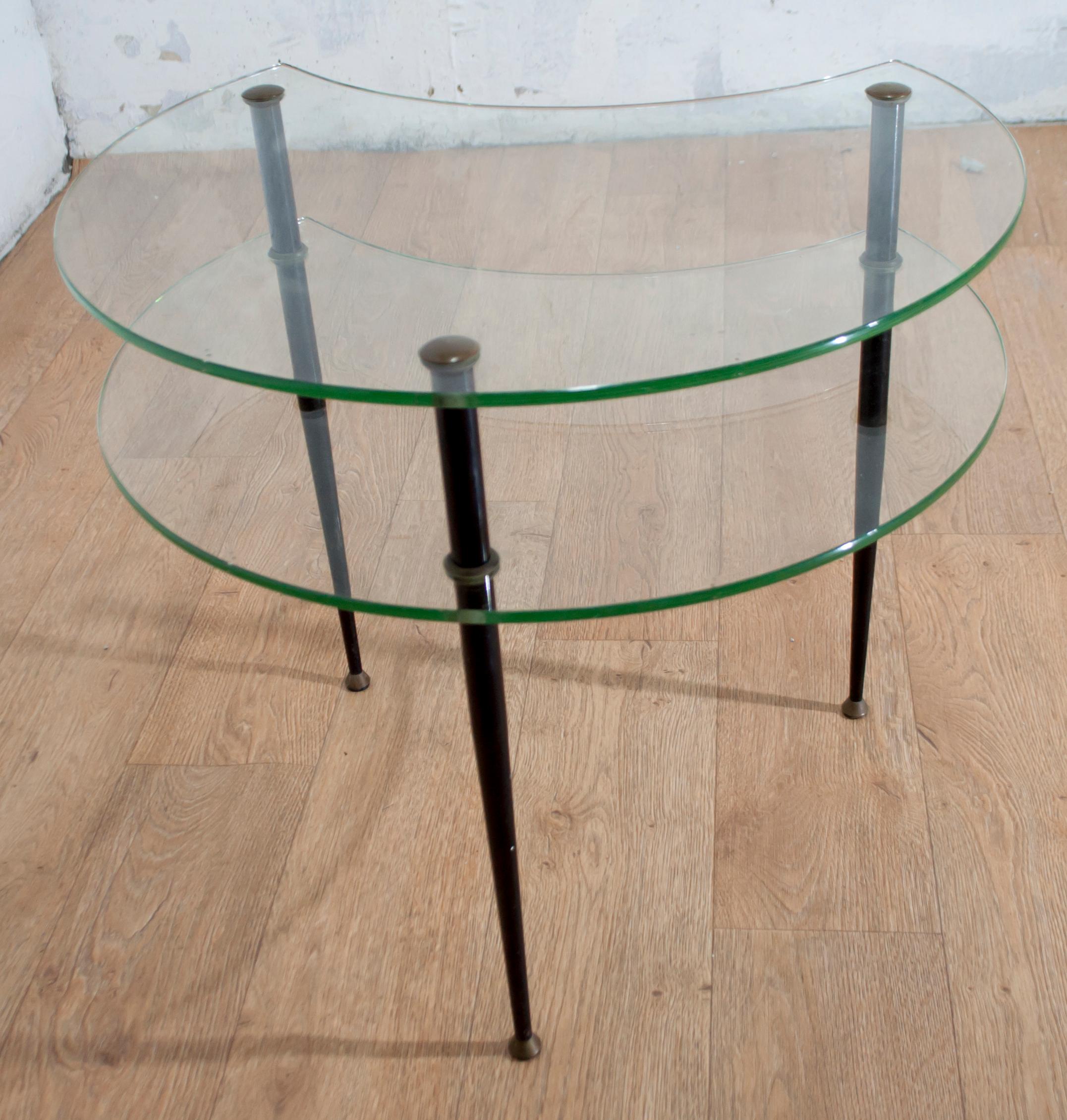 Edoardo Paoli Mid-Century Modern Italian Two Shelves Coffee Table by Vitrex 1955 In Good Condition For Sale In Puglia, Puglia