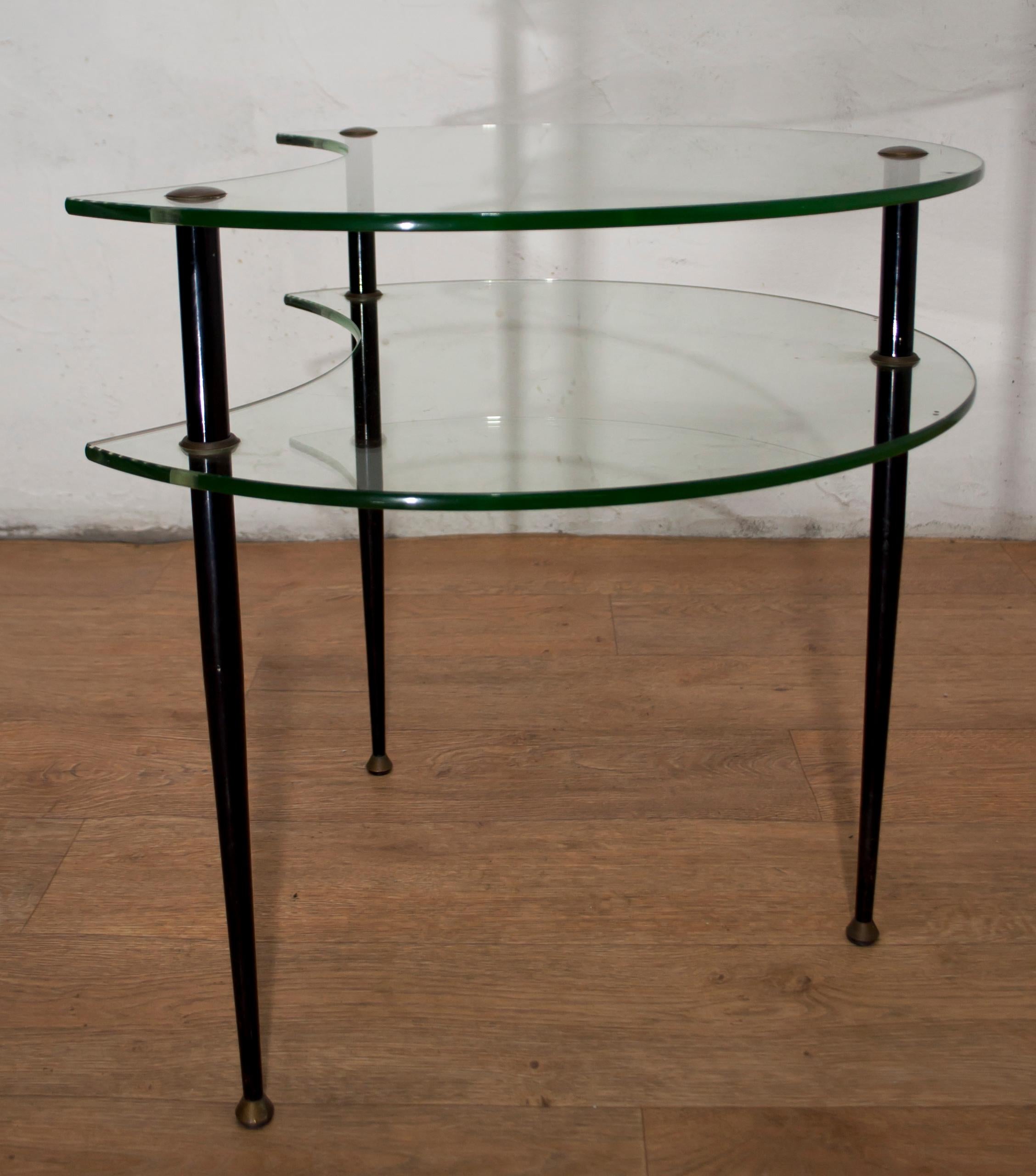 Edoardo Paoli Mid-Century Modern Italian Two Shelves Coffee Table by Vitrex 1955 2