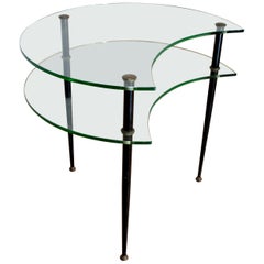 Edoardo Paoli Table basse à deux plateaux, italienne, moderne du milieu du siècle, par Vitrex 1955