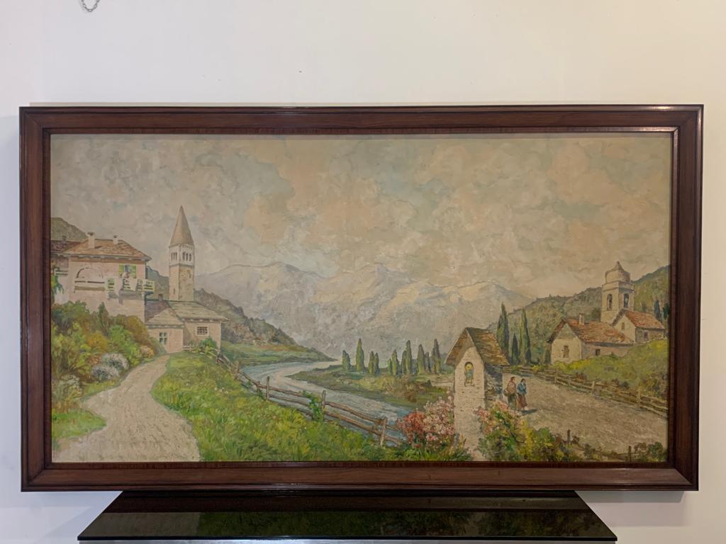 Edoardo Togni, Bergansicht, Öl auf Leinwand, gerahmt im Zustand „Hervorragend“ im Angebot in Montelabbate, PU