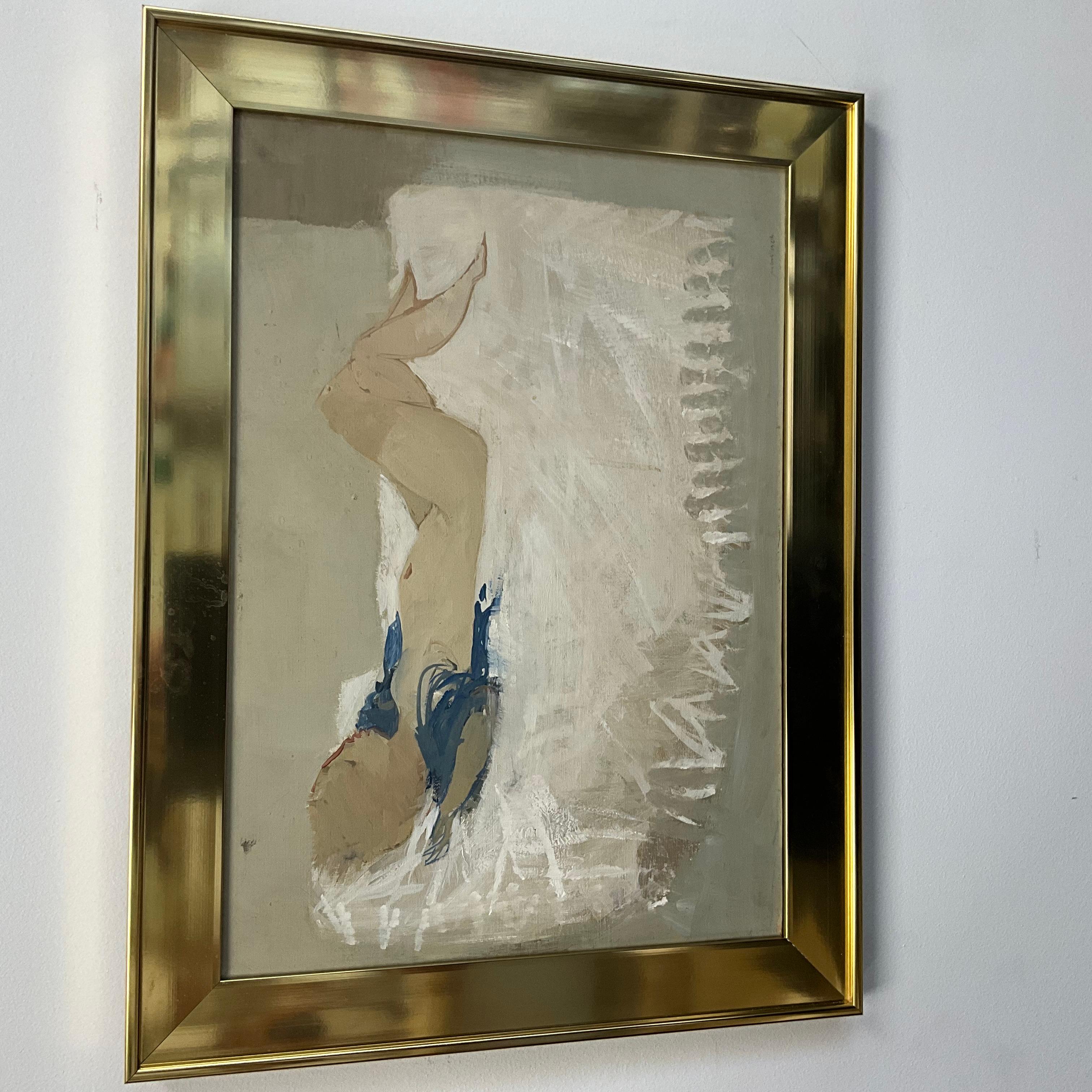 
Edolo Masci (1938-2008) - Acrilico su tela con cornice - Nudo reclinato su letto bianco

Questa accattivante opera d'arte di Eleg Masci, stimato pittore italiano del dopoguerra e dell'età contemporanea, raffigura un nudo sdraiato su un letto
