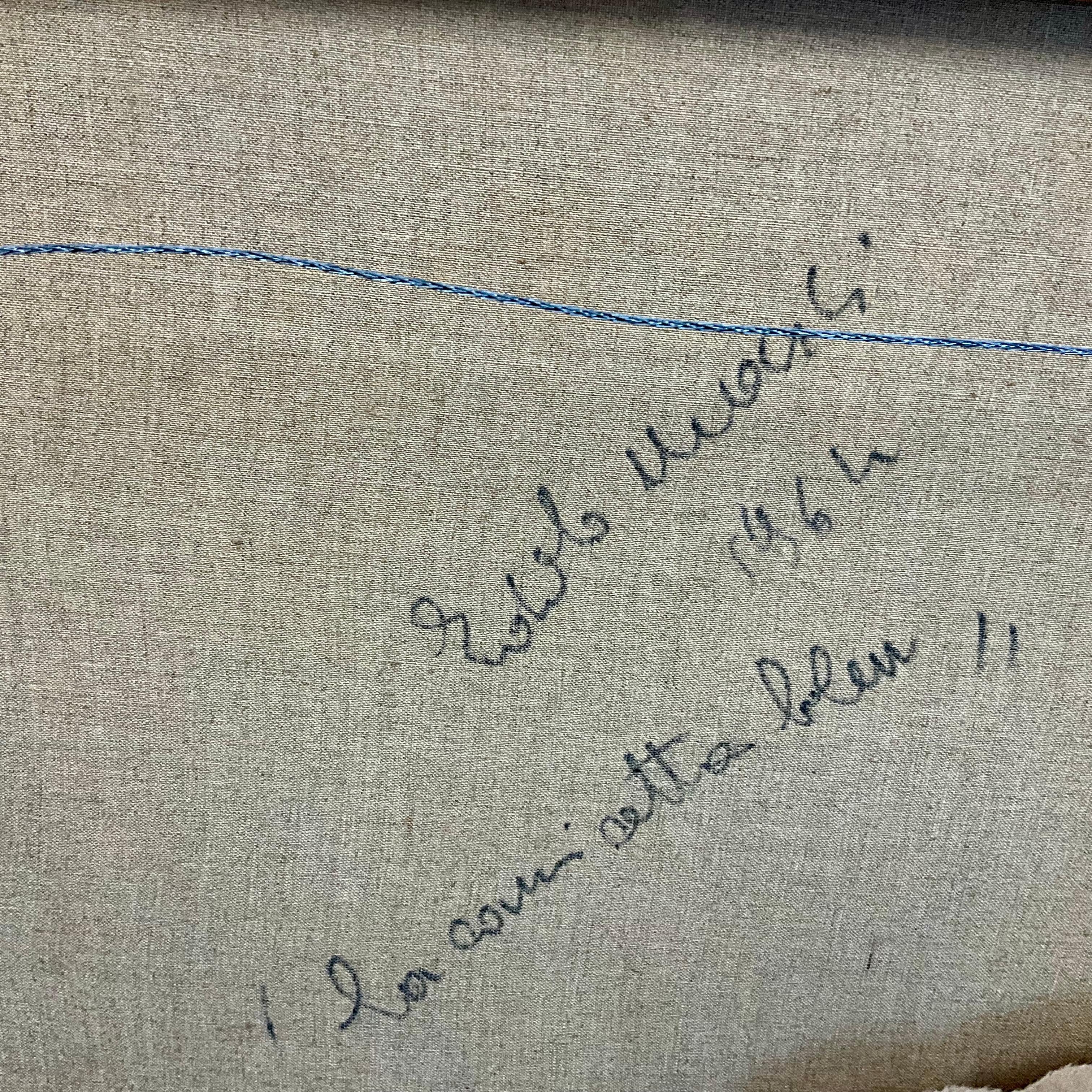 Metà XX secolo Edolo Masci (1938-2008) - Acrilico su tela con cornice - Nudo reclinato su tela bianca in vendita