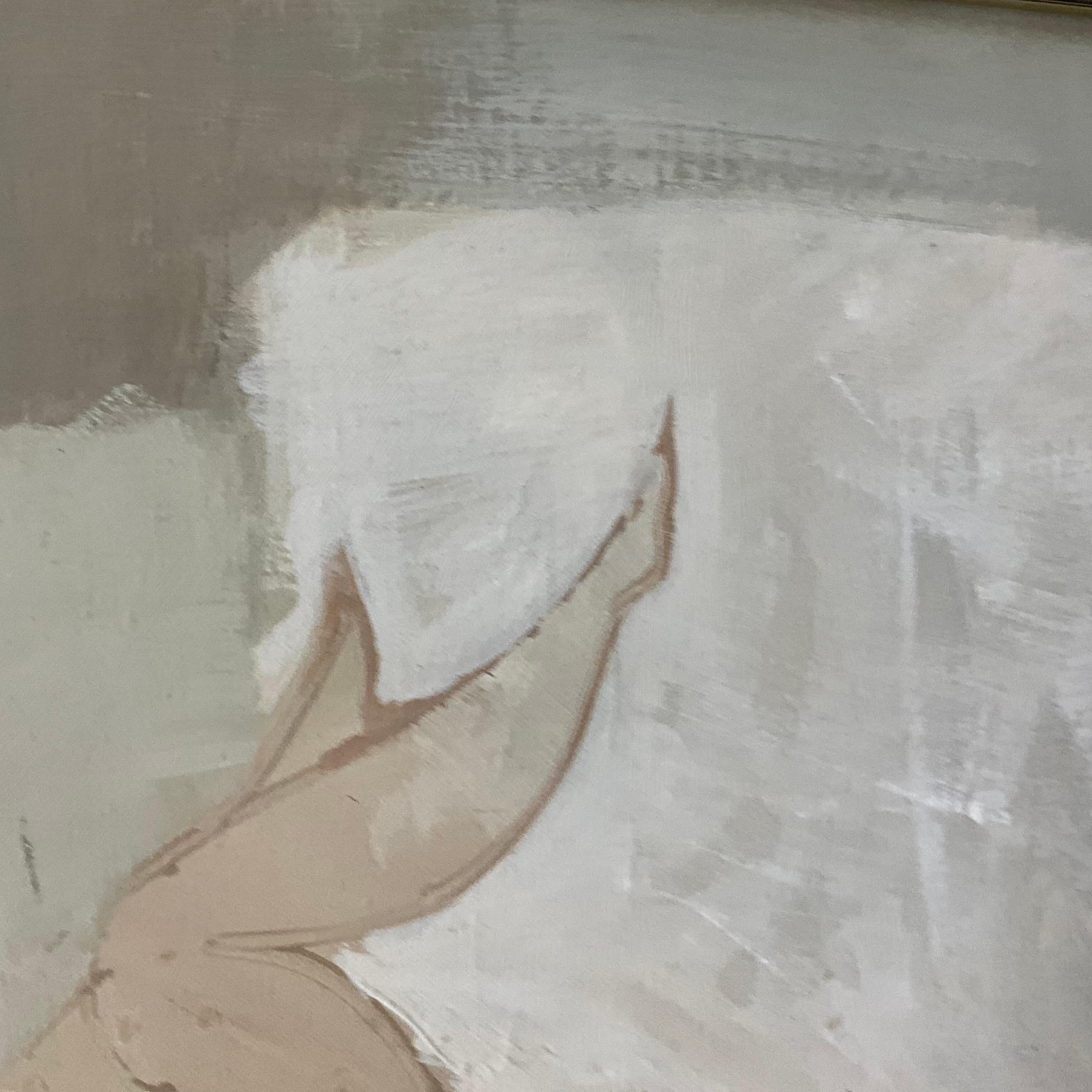 Tela Edolo Masci (1938-2008) - Acrilico su tela con cornice - Nudo reclinato su tela bianca in vendita