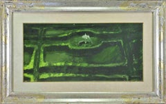Green Composition - Oil Paint by Edolo Masci - 1990s