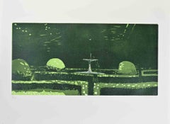 Garden - Etching by Edolo Masci - 1980s