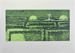 Garden - Etching by Edolo Masci - 1980s