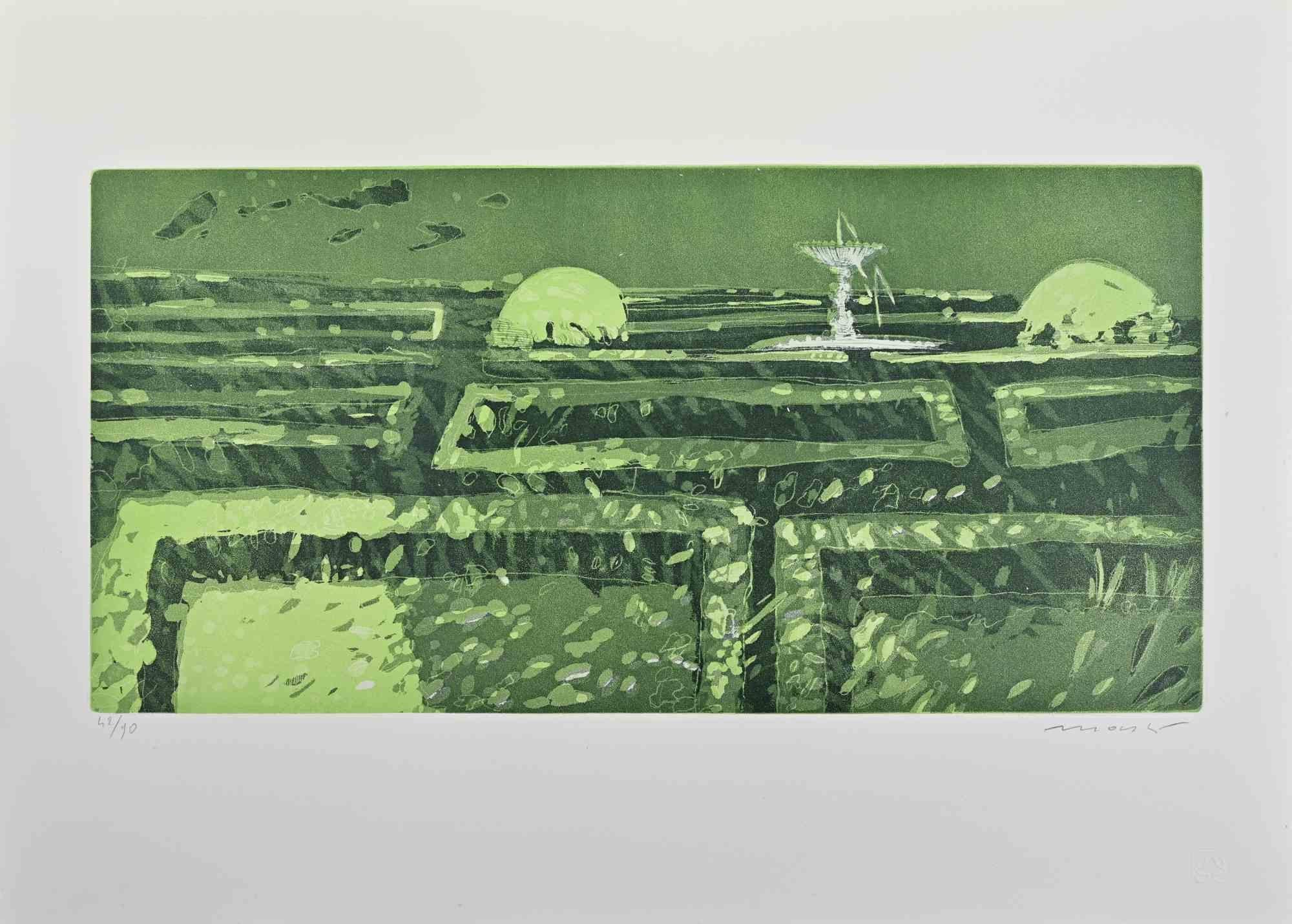 Garden - Etching by Edolo Masci - 1980s