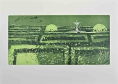 Garden - Etching by Edolo Masci - 1980s
