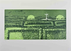Garden - Etching by Edolo Masci - 1980s