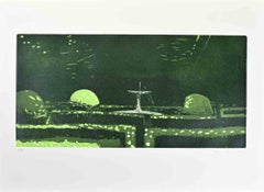 Garden - Etching by Edolo Masci - 1980s