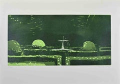 Garden - Etching by Edolo Masci - 1980s