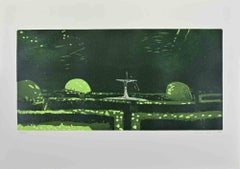 Garden - Etching by Edolo Masci - 1980s