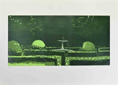 Garden - Etching by Edolo Masci - 1980s