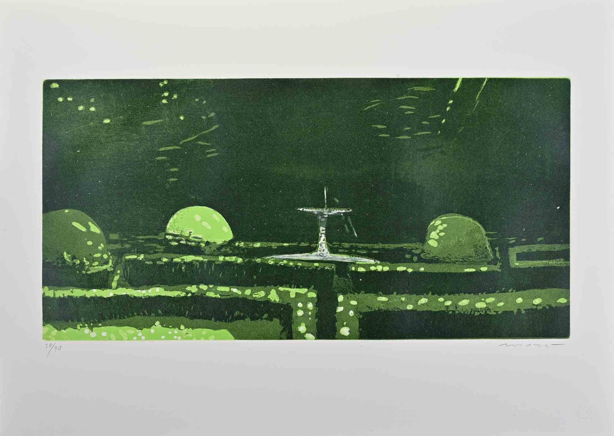 Etching and aquatint realized by Edolo Masci.

Hand signed and numbered in pencil.

Edition of 90.

Excellent condition.