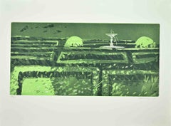 Garden - Etching by Edolo Masci - 1980s