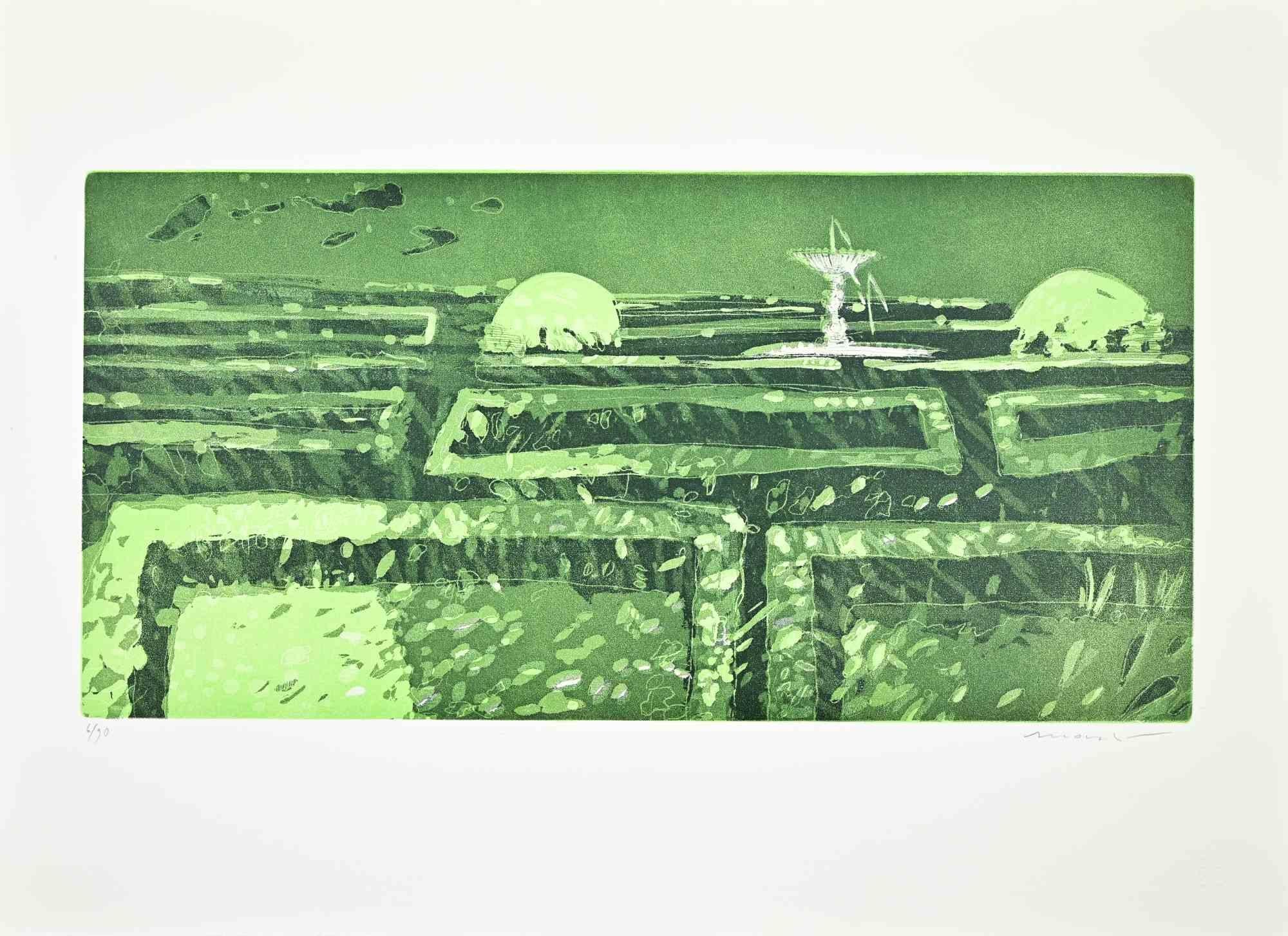Garden - Etching by Edolo Masci - 1980s