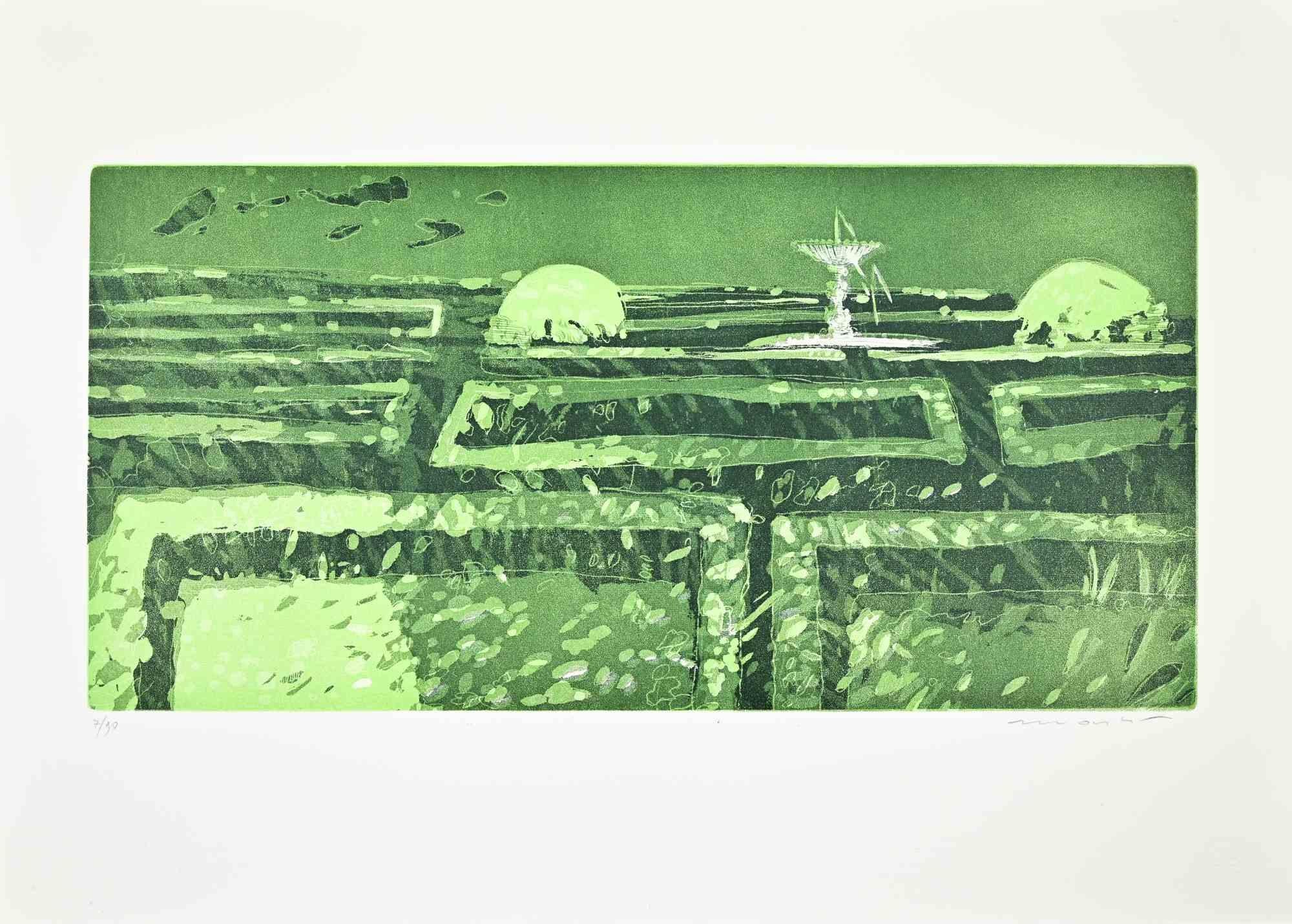 Garden - Etching by Edolo Masci - 1980s