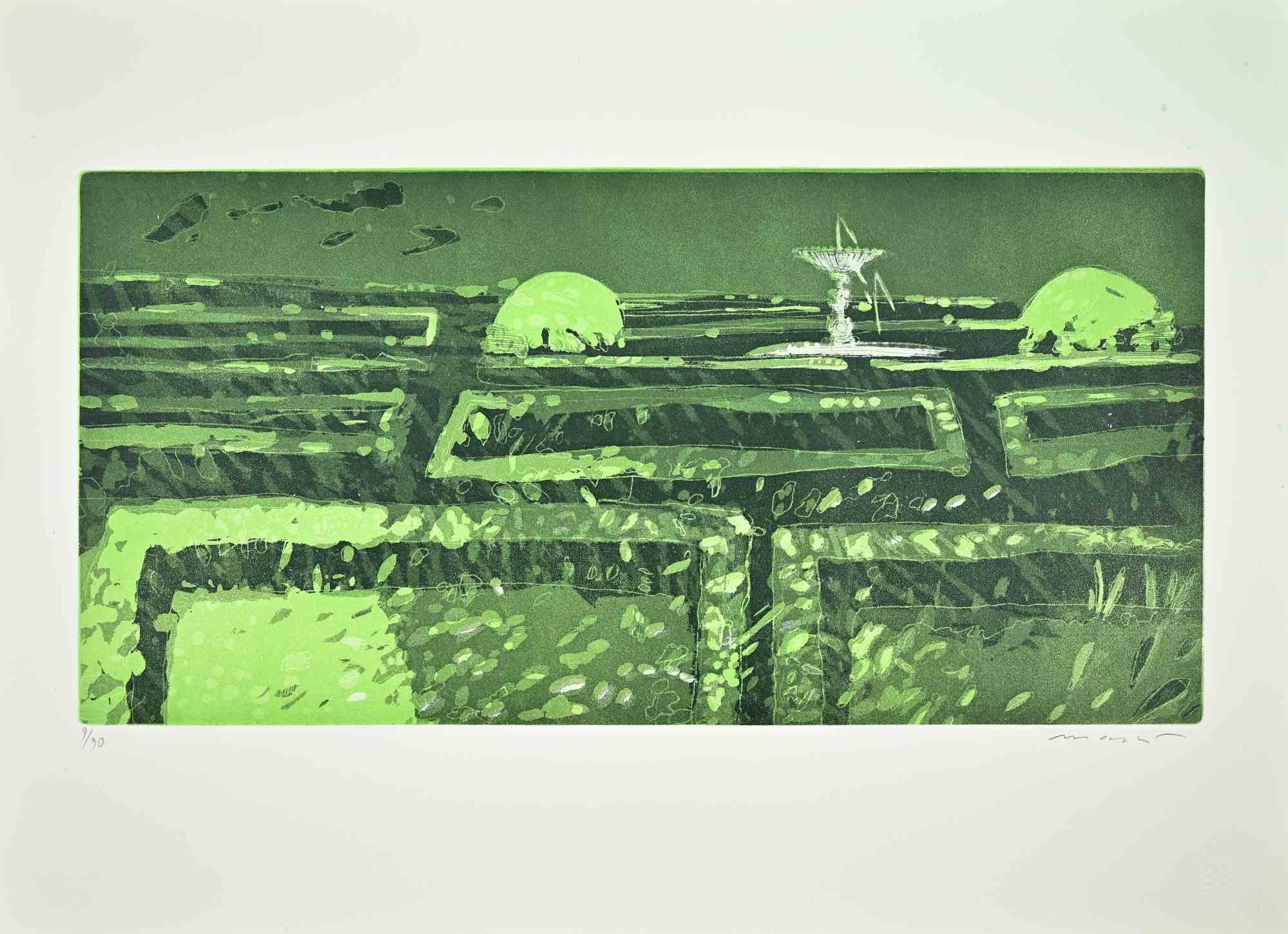 Garden - Etching by Edolo Masci - 1980s