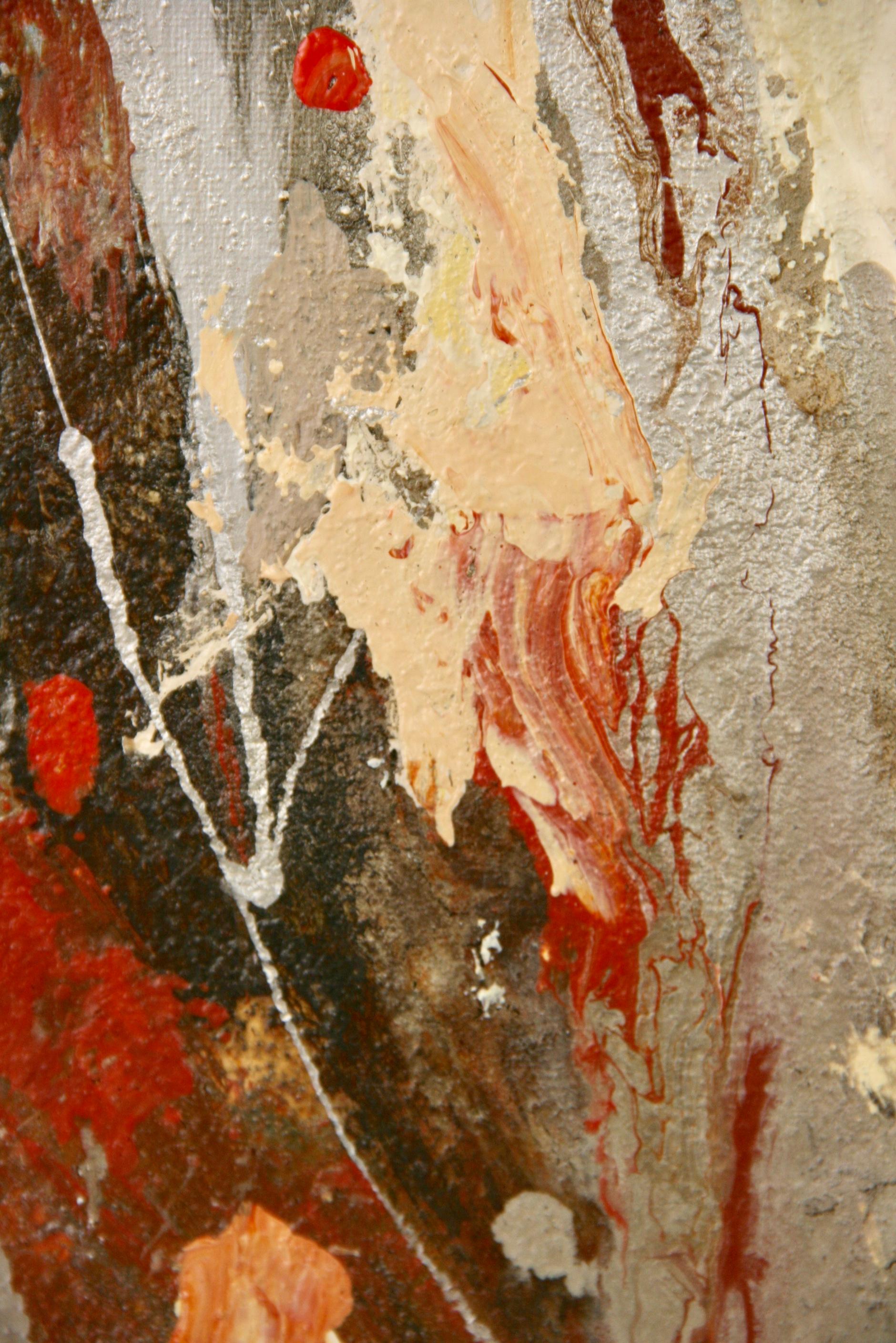 Rust abstract painting ,a MCM  acrylic on canvas signed by E.Donati lower left.Unframed