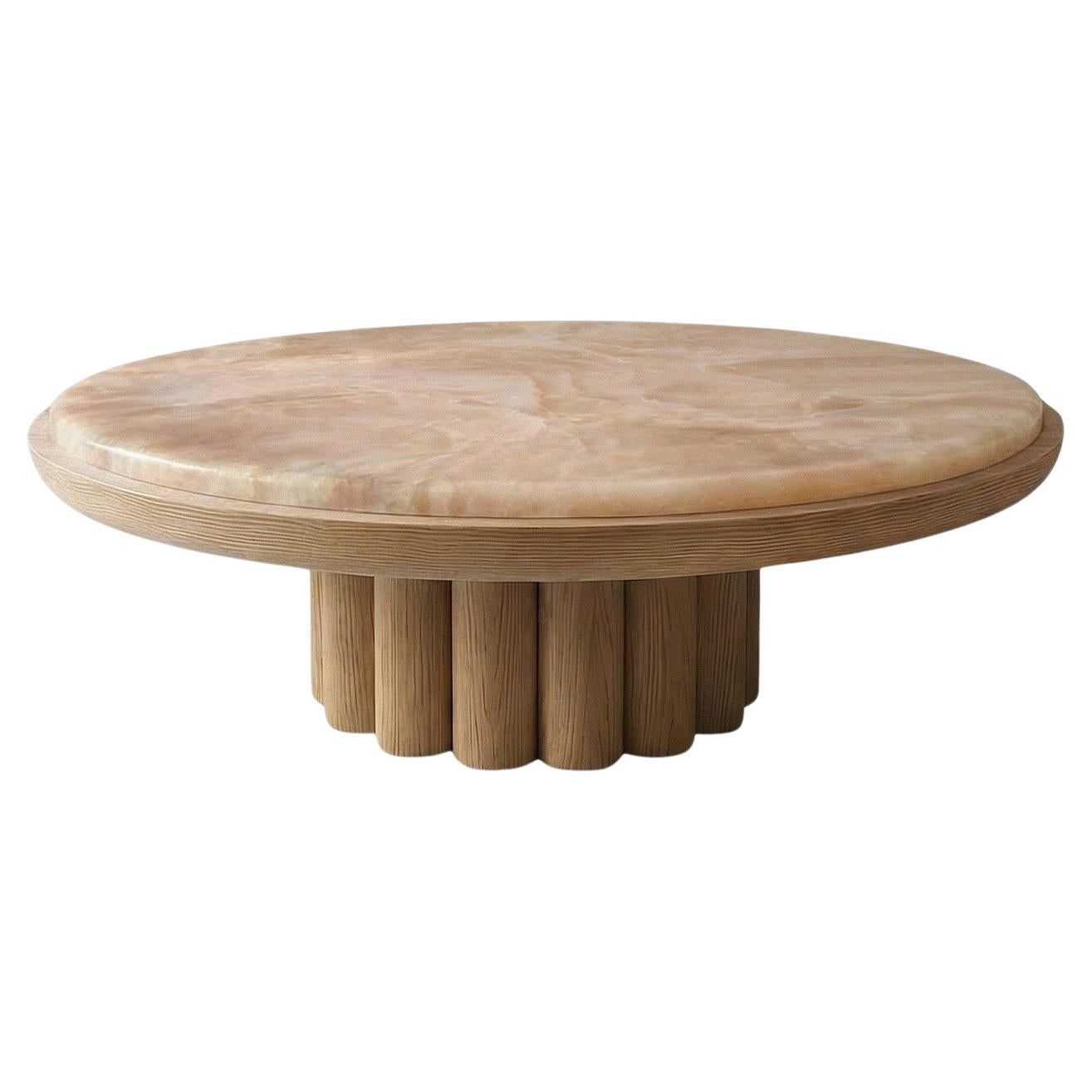 Edoni Coffee table - oak and honey onyx top