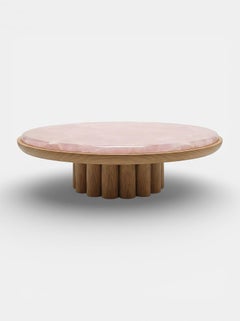 Edoni Coffee table - oak and pink onyx top
