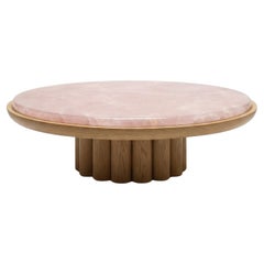 Edoni Coffee table - oak and pink onyx top