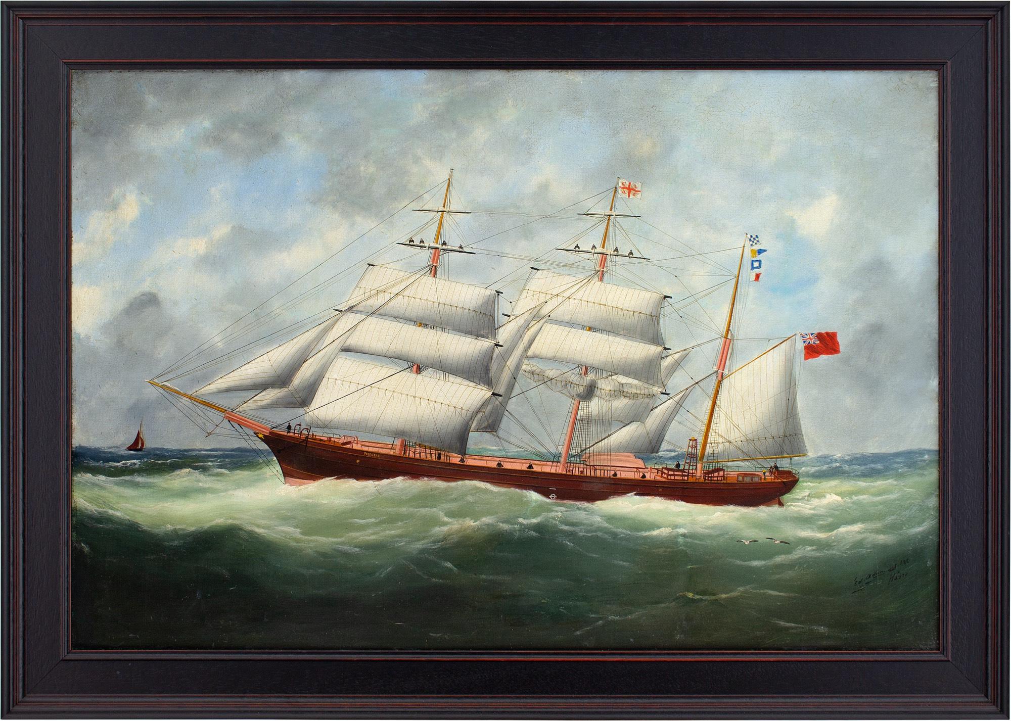 Édouard Adam, The Iron Barque Polestar In Full Sail