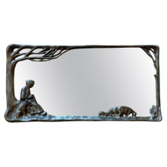 Edouard Aimé Arnould Art Nouveau Wall Mirror, France, 1900 Edouard Aimé Arnould Art Nouveau Wall Mirror, France, 1900