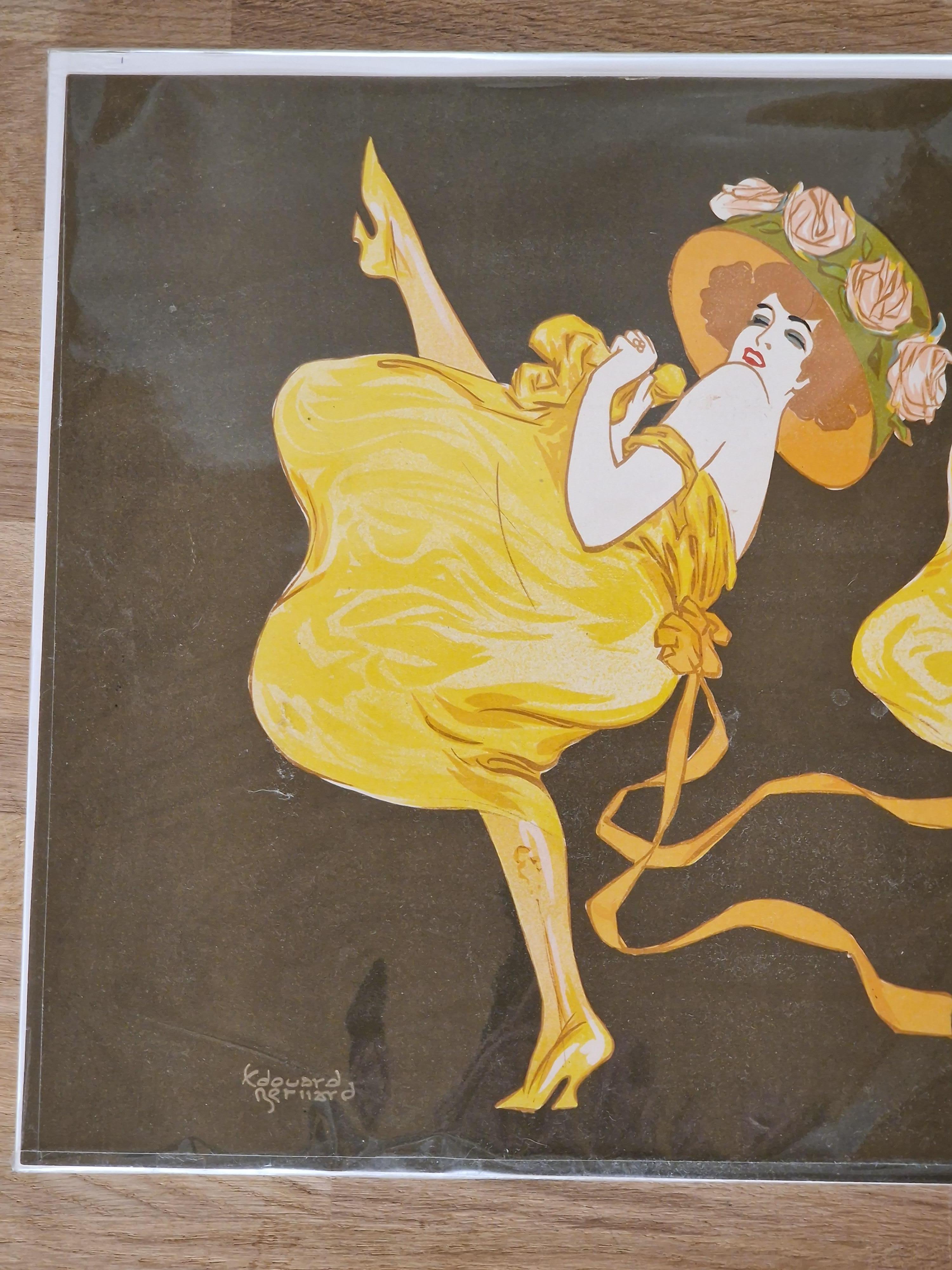 Can-Can [jaune]. C. 1910 – Print von Edouard Alexandre Bernard