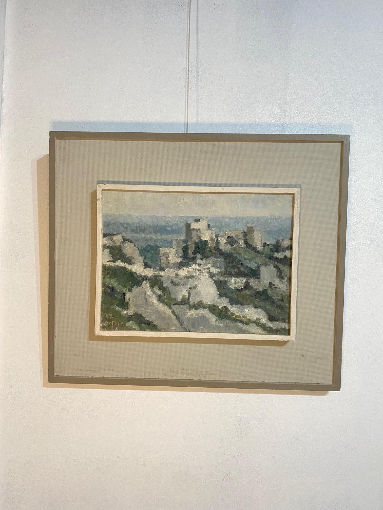 Landscape by Edouard Arthur - Oil on wood 33x25 cm For Sale 2