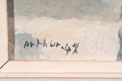 Postimpressionistisches Ölgemälde eines Süßwasserfisches auf weißem Teller