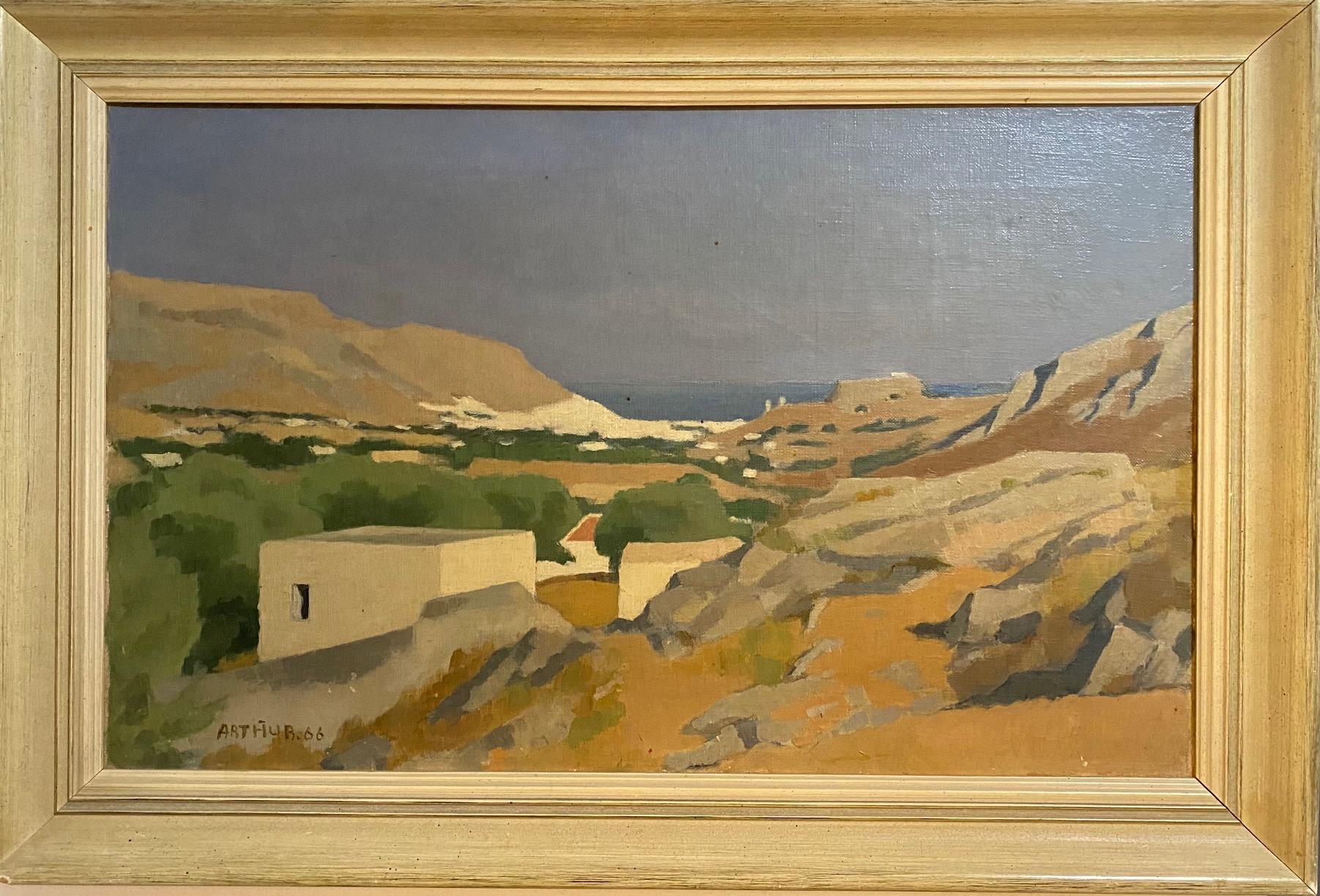 Grecia de Edouard Arthur, Óleo sobre lienzo 38x61 cm en venta 1
