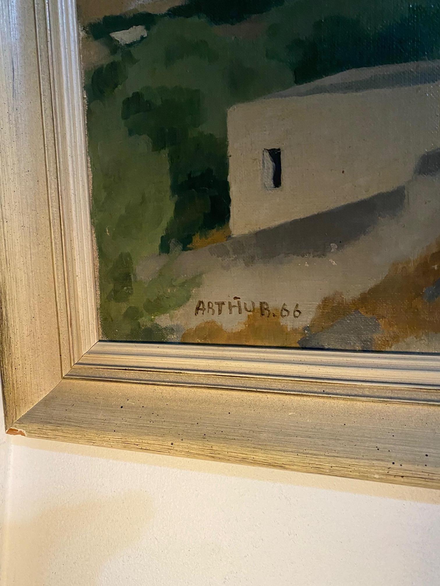 Grecia de Edouard Arthur, Óleo sobre lienzo 38x61 cm en venta 3